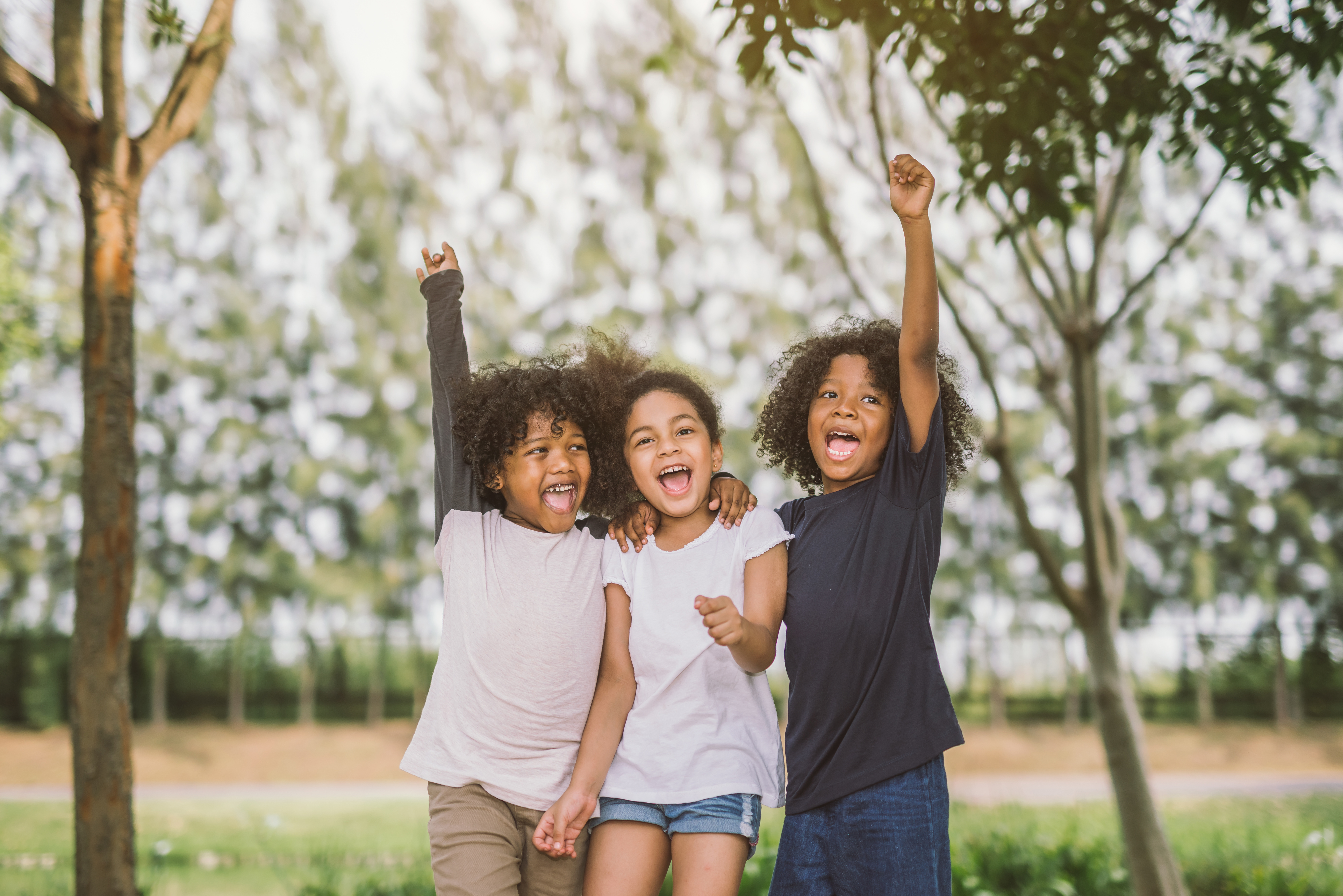 Happy children enjoying activities together
